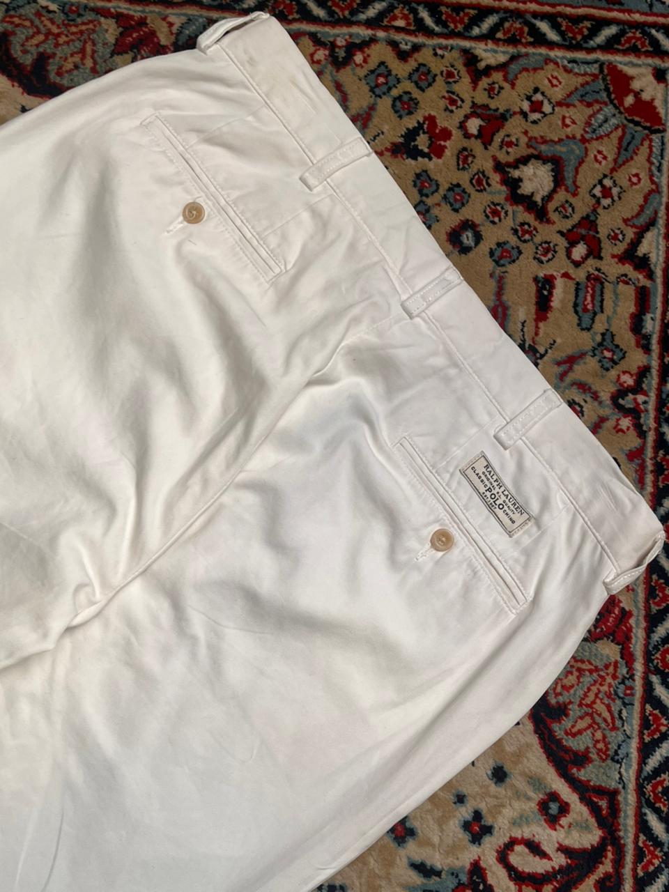 Polo Ralph Lauren White Straight Fit Cotton Pants