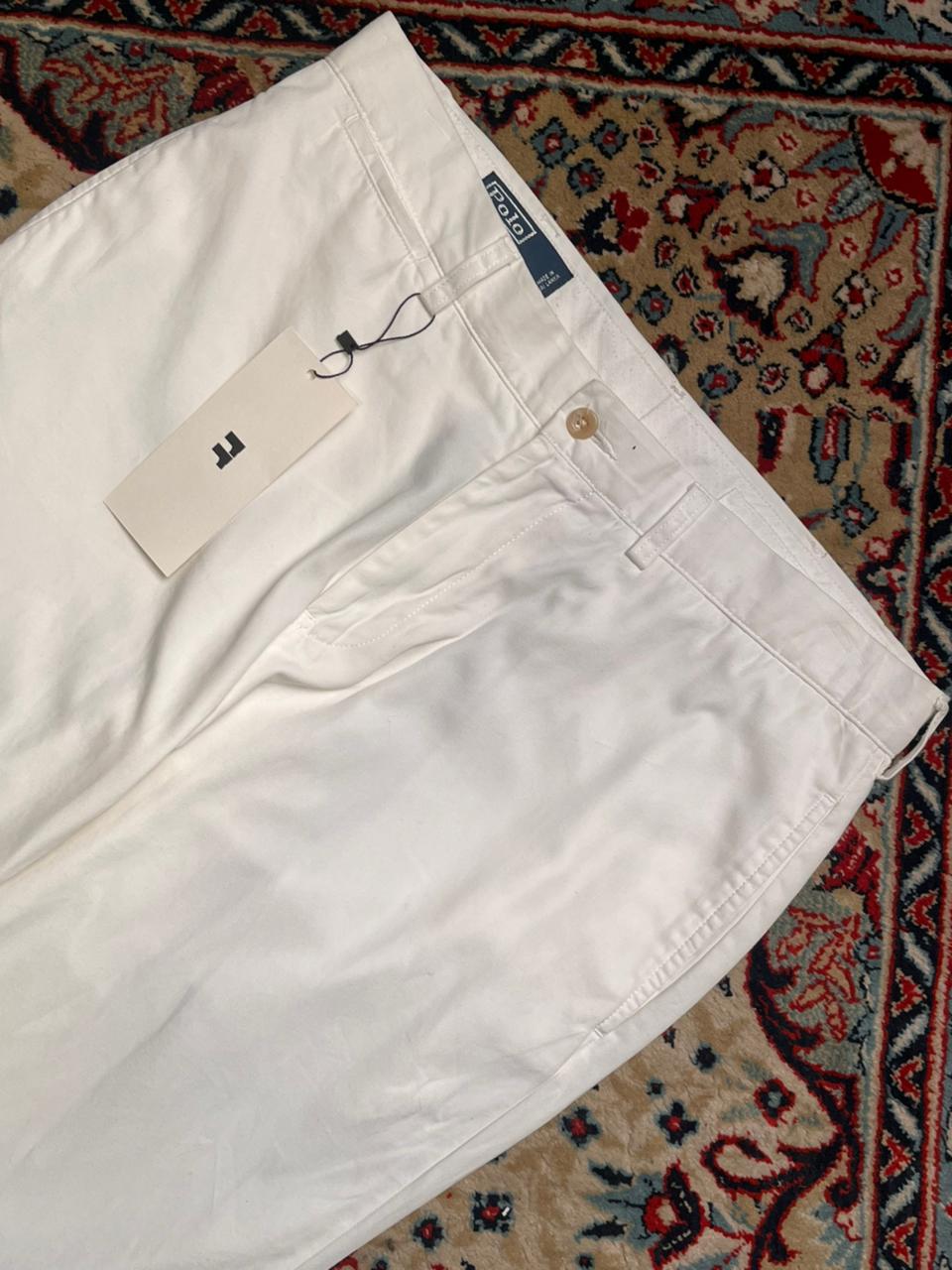 Polo Ralph Lauren White Straight Fit Cotton Pants