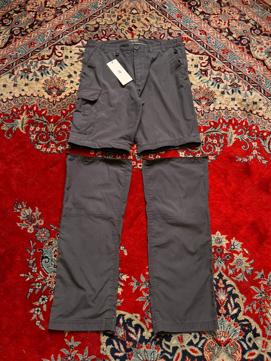 Craghoppers Grey Convertible Zip-Off Hiking Cargo Pants