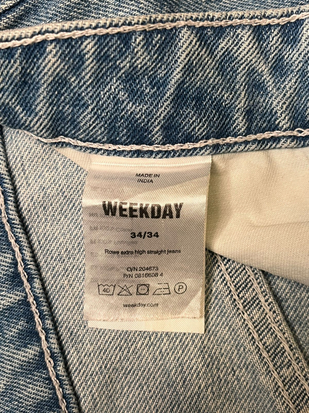 Weekday Rowe Jeans Light Wash BAGGY-STRAIGHT Fit