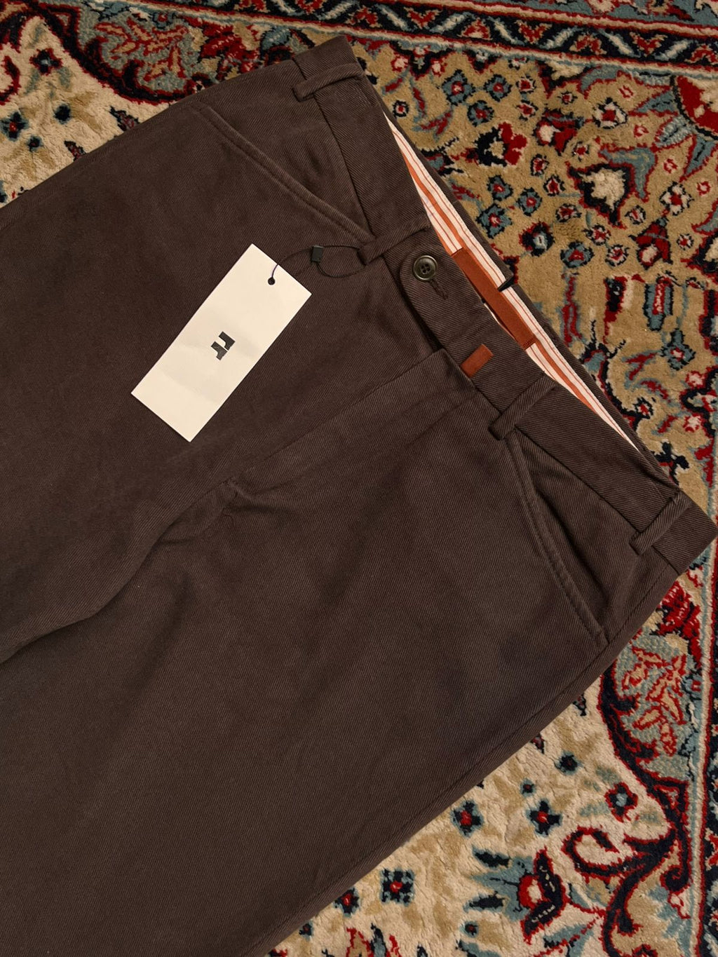 Brown Cotton Chinos Straight FIT Pants