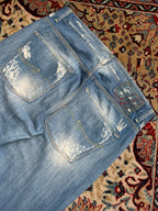 Jack & Jones Italian Made Gate Blue Cast Distressed Bootcut FIT Jeans - 34