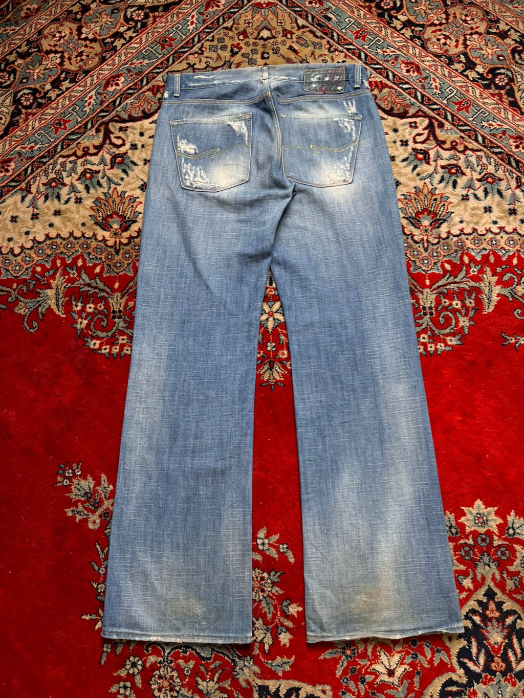 Jack & Jones Italian Made Gate Blue Cast Distressed Bootcut FIT Jeans