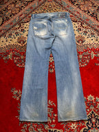 Jack & Jones Italian Made Gate Blue Cast Distressed Bootcut FIT Jeans - 34