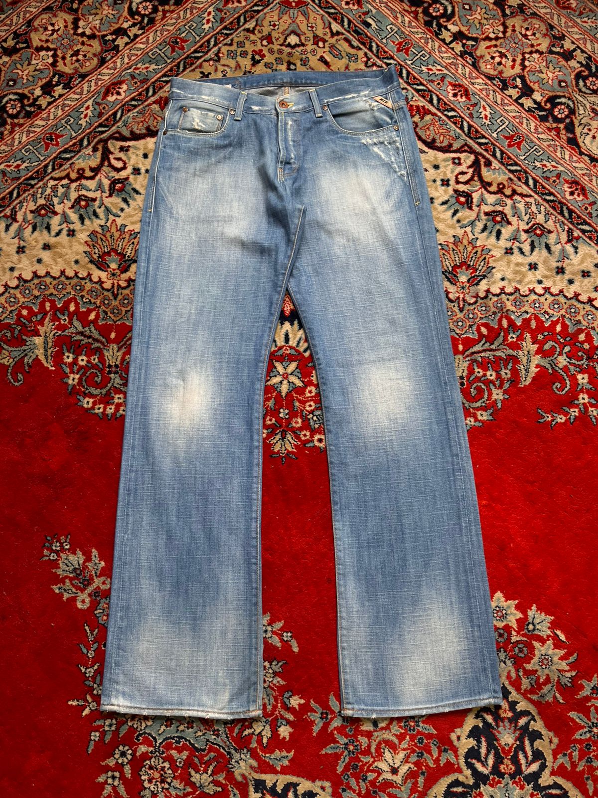 Jack & Jones Italian Made Gate Blue Cast Distressed Bootcut FIT Jeans