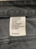 H&M &DENIM Men's Black Straight Fit Jeans - 34