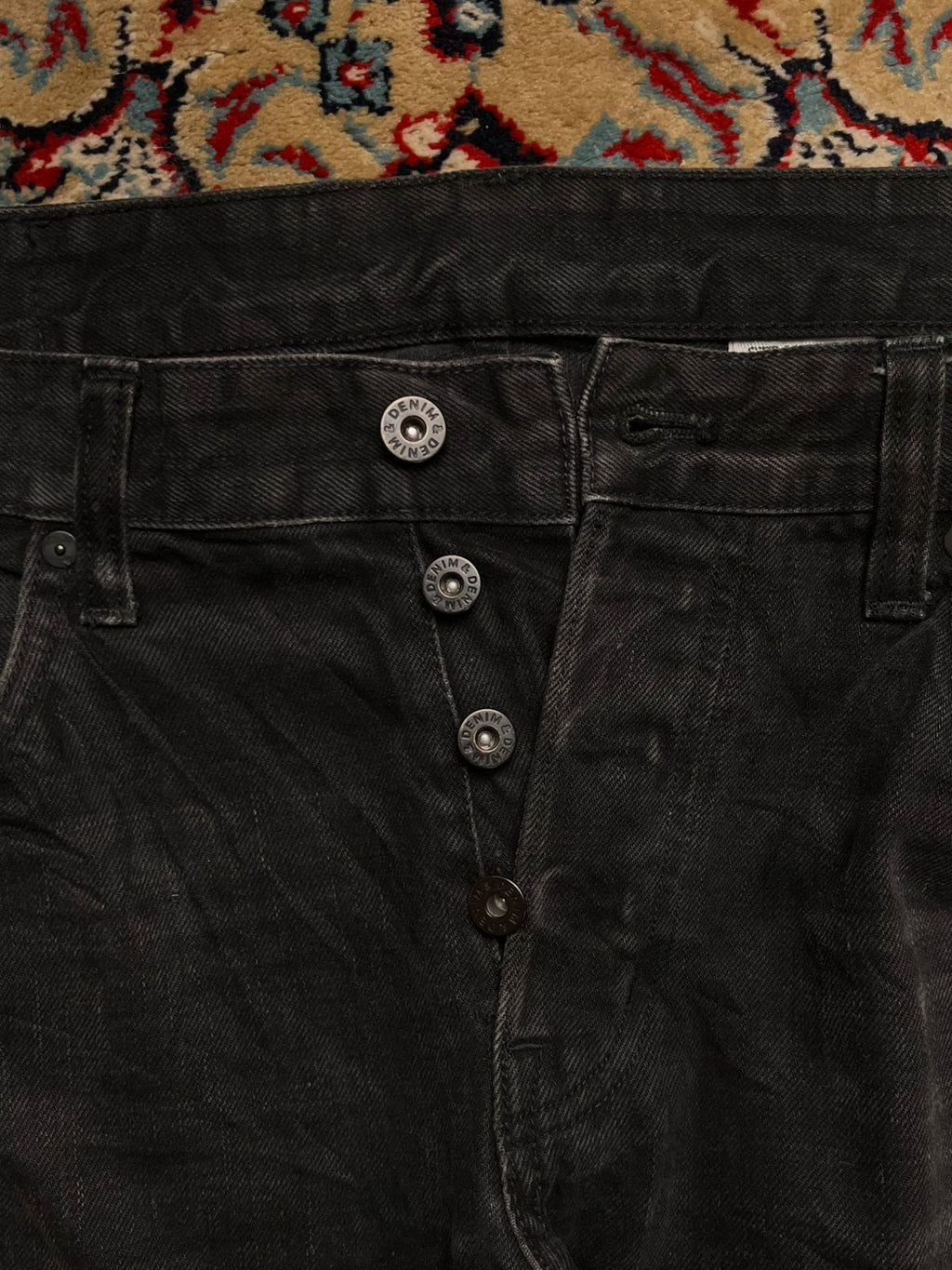 H&M &DENIM Men's Black Straight Fit Jeans