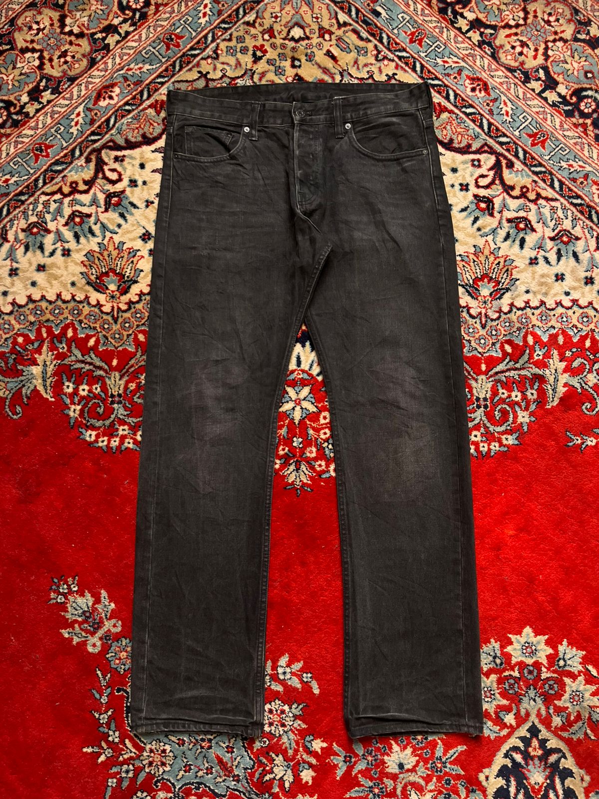 H&M &DENIM Men's Black Straight Fit Jeans