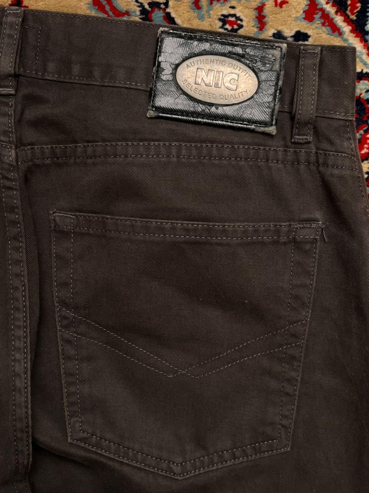 Nicolas Scholz NIC Brown Straight Fit Cotton Pants