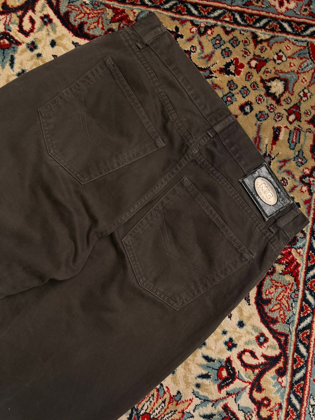 Nicolas Scholz NIC Brown Straight Fit Cotton Pants