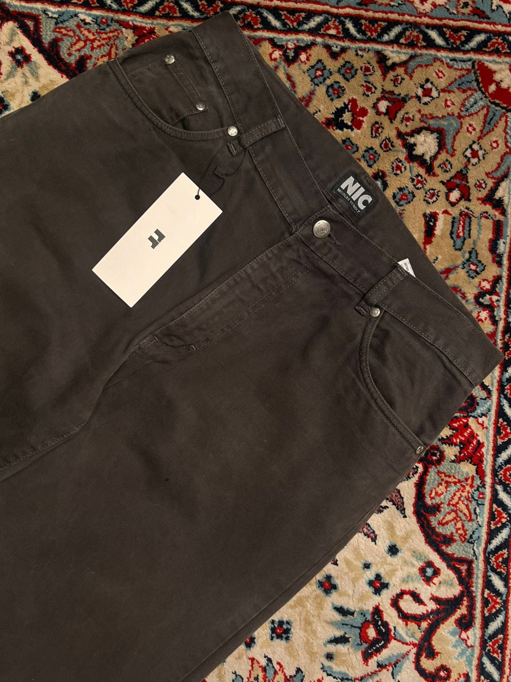 Nicolas Scholz NIC Brown Straight Fit Cotton Pants