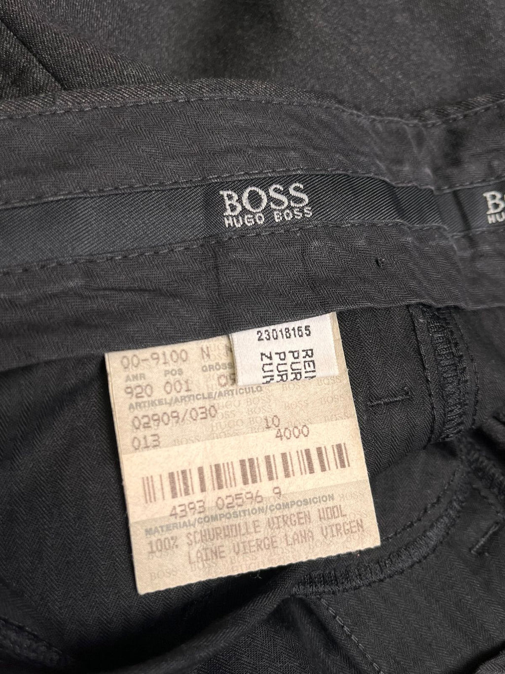 Hugo Boss Charcoal Grey Wool Dress Pants
