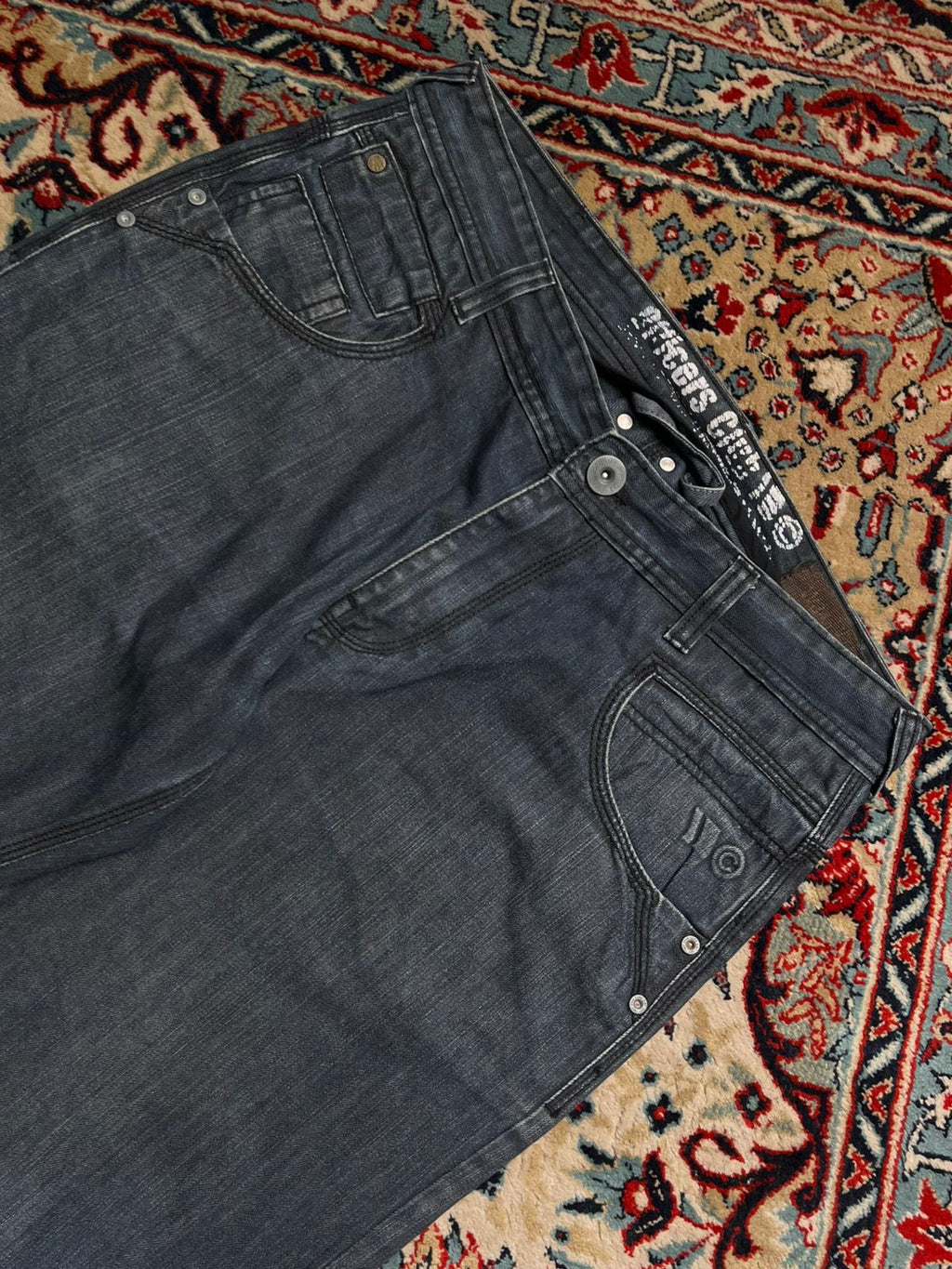 Officers Club Dark Gray Denim Straight Fit Jeans
