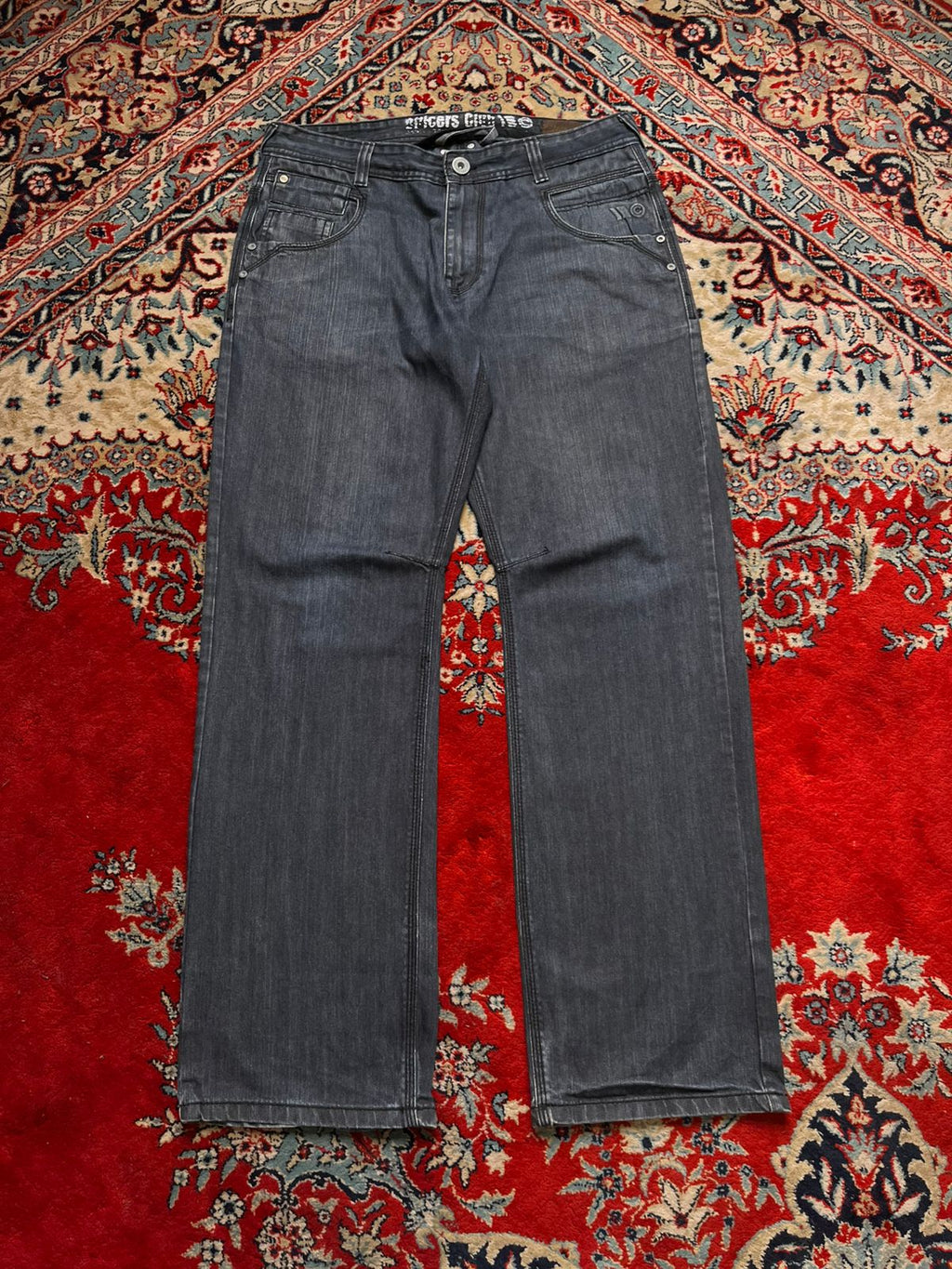 Officers Club Dark Gray Denim Straight Fit Jeans