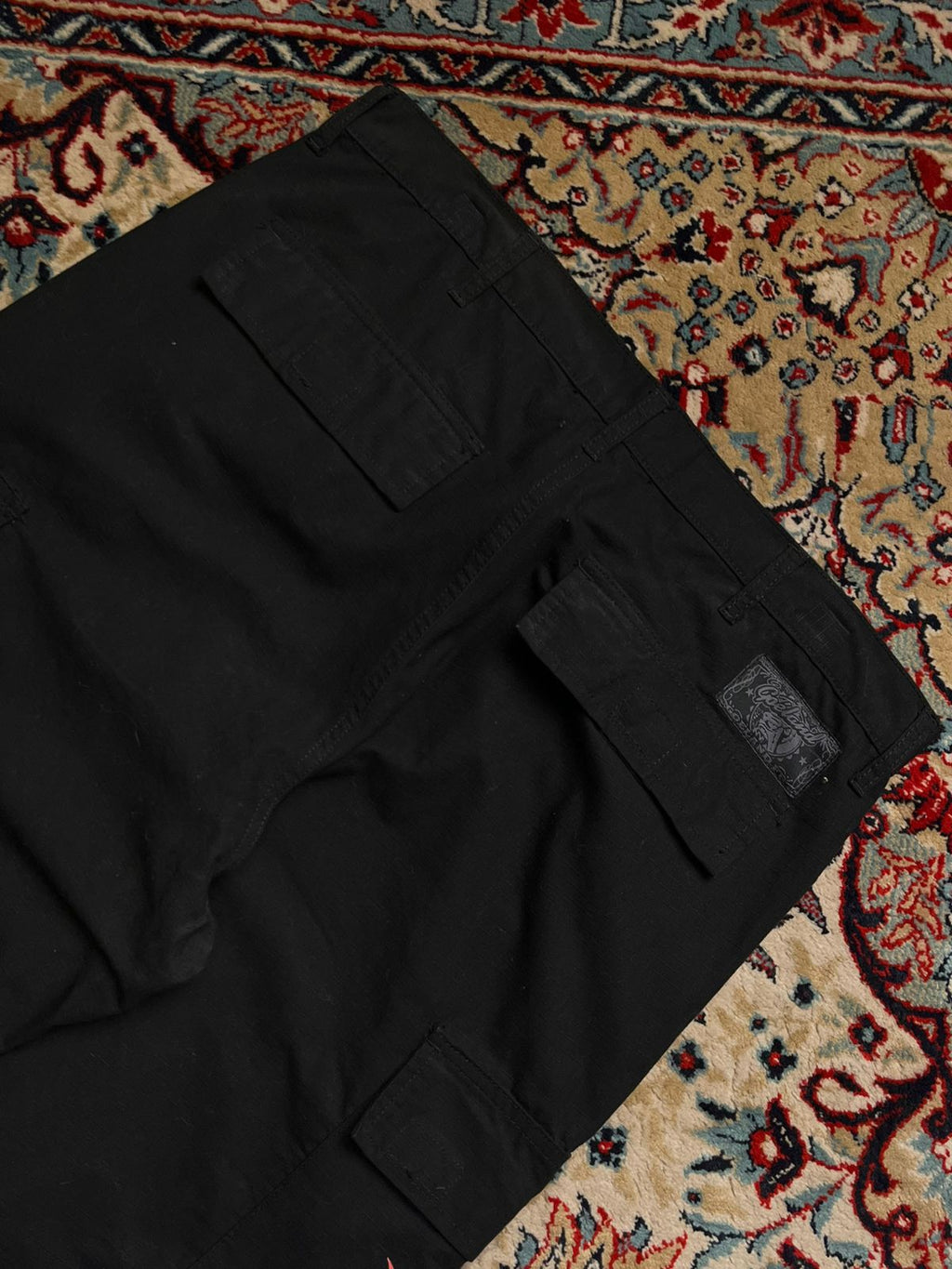 Goeland Punk Black Skull Mohawk Graphic Baggy Cargos