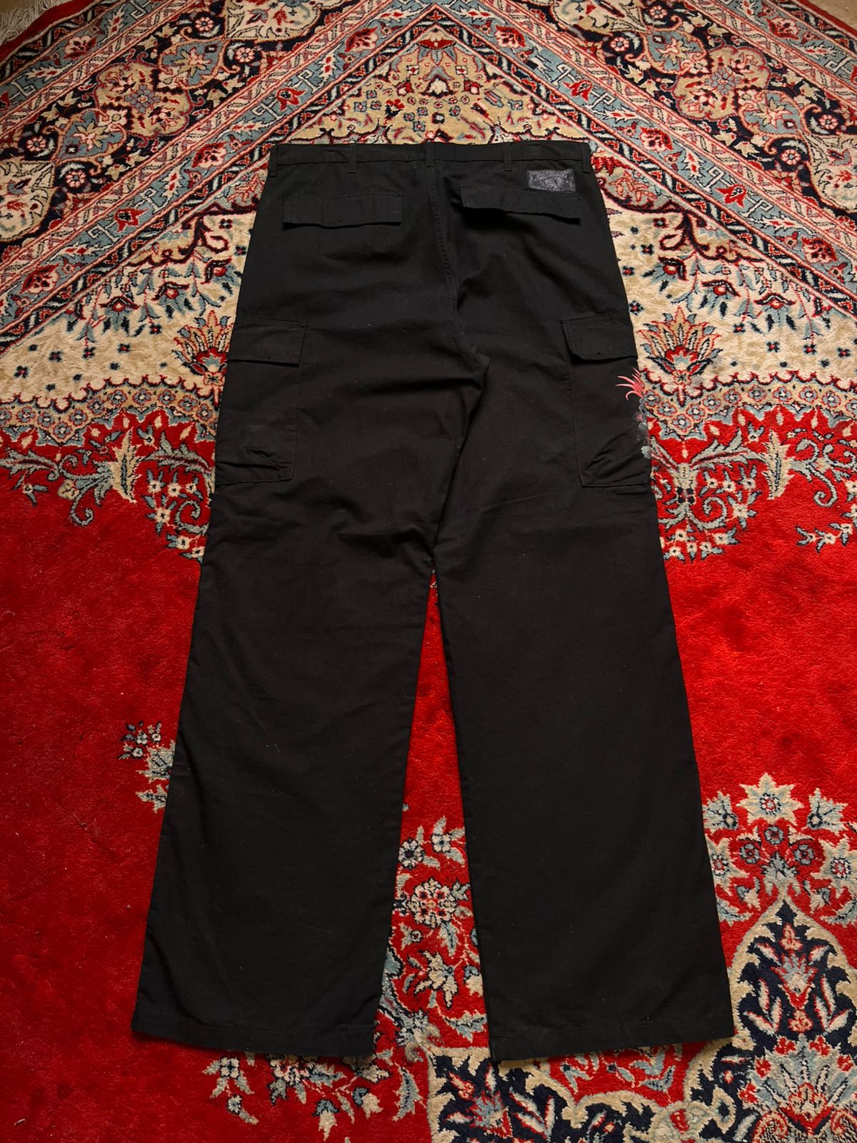 Goeland Punk Black Skull Mohawk Graphic Baggy Cargos