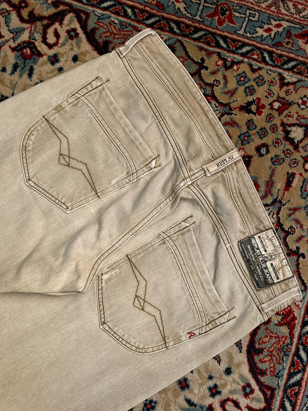 REPLAY Slim-Straight Fit Rusty Beige Non-stretch Jeans