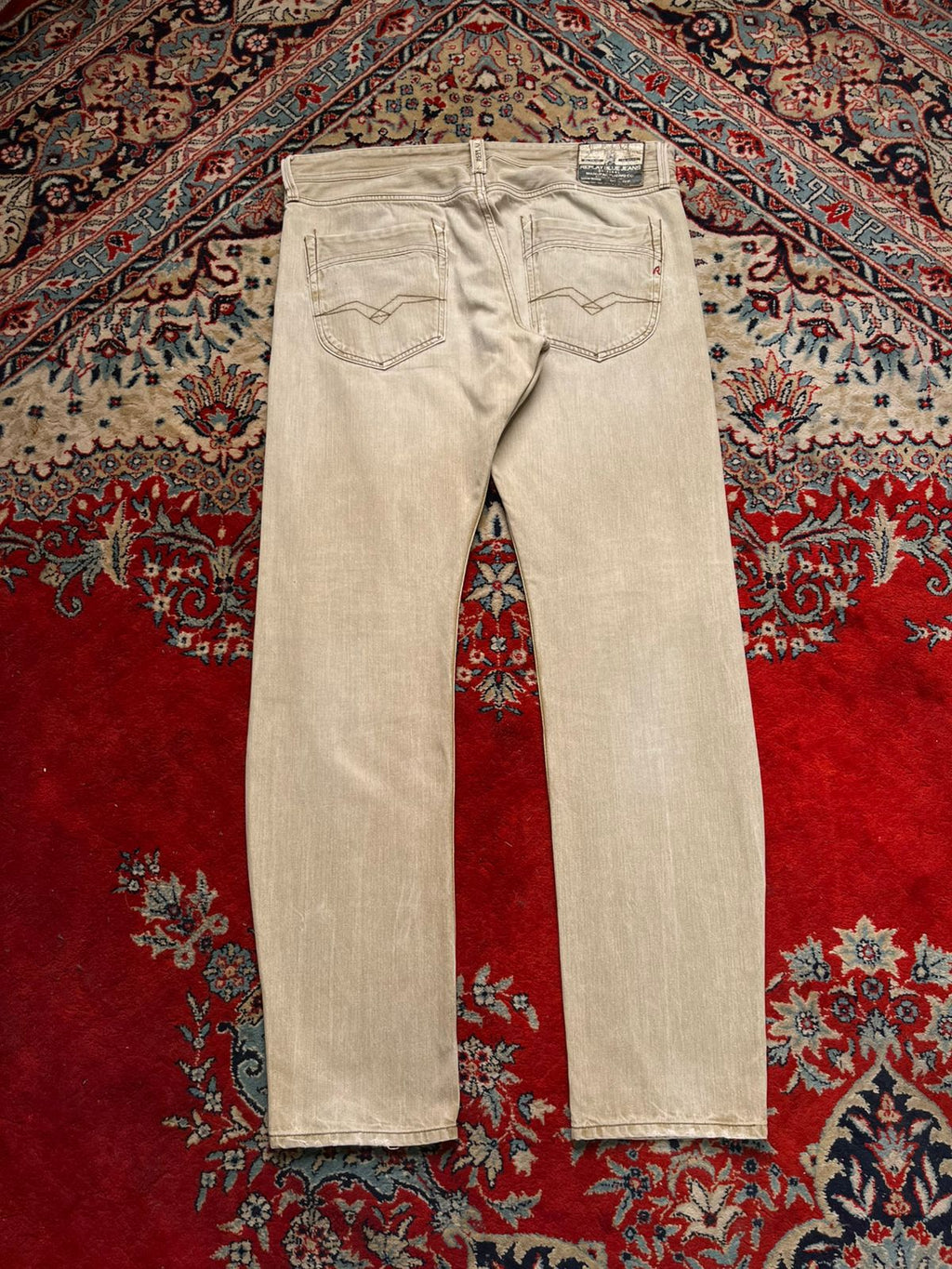 REPLAY Slim-Straight Fit Rusty Beige Non-stretch Jeans