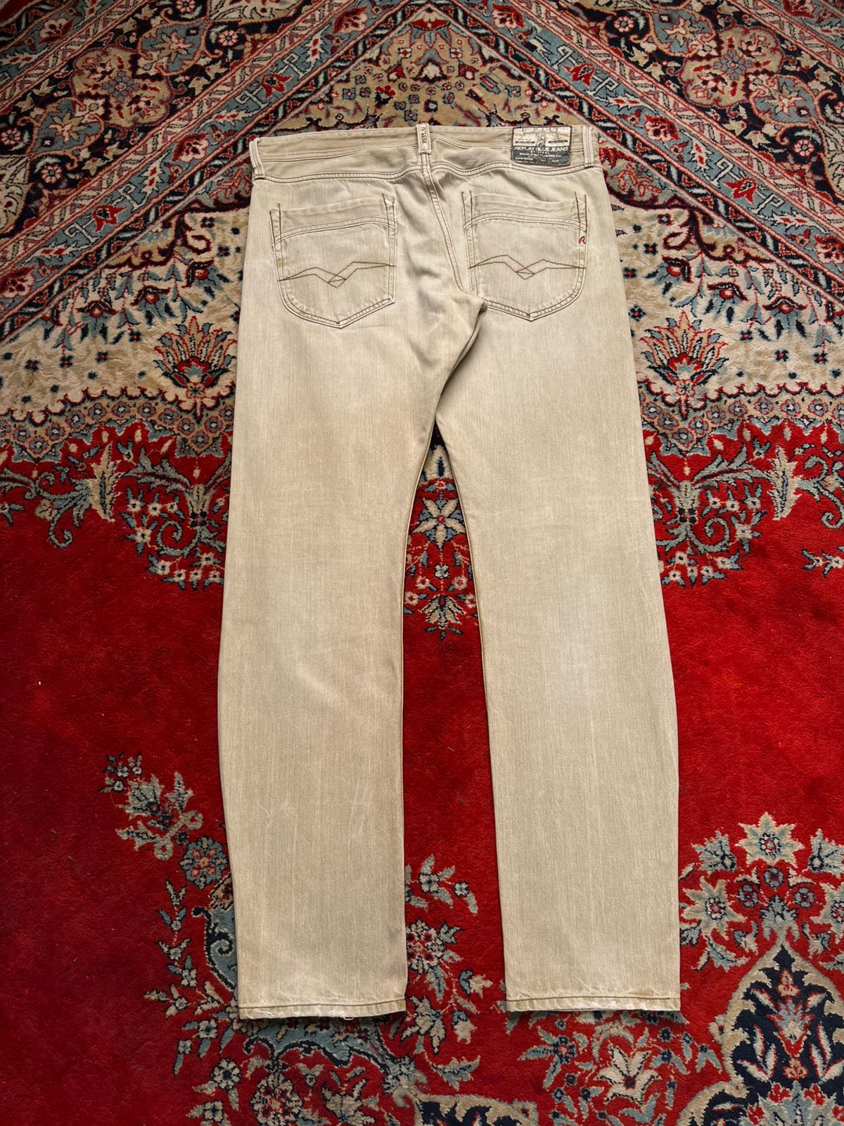 REPLAY Slim-Straight Fit Rusty Beige Non-stretch Jeans