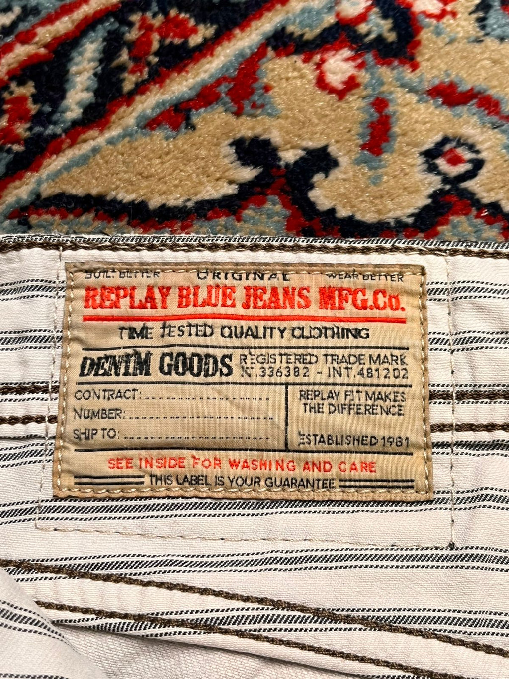 REPLAY Slim-Straight Fit Rusty Beige Non-stretch Jeans