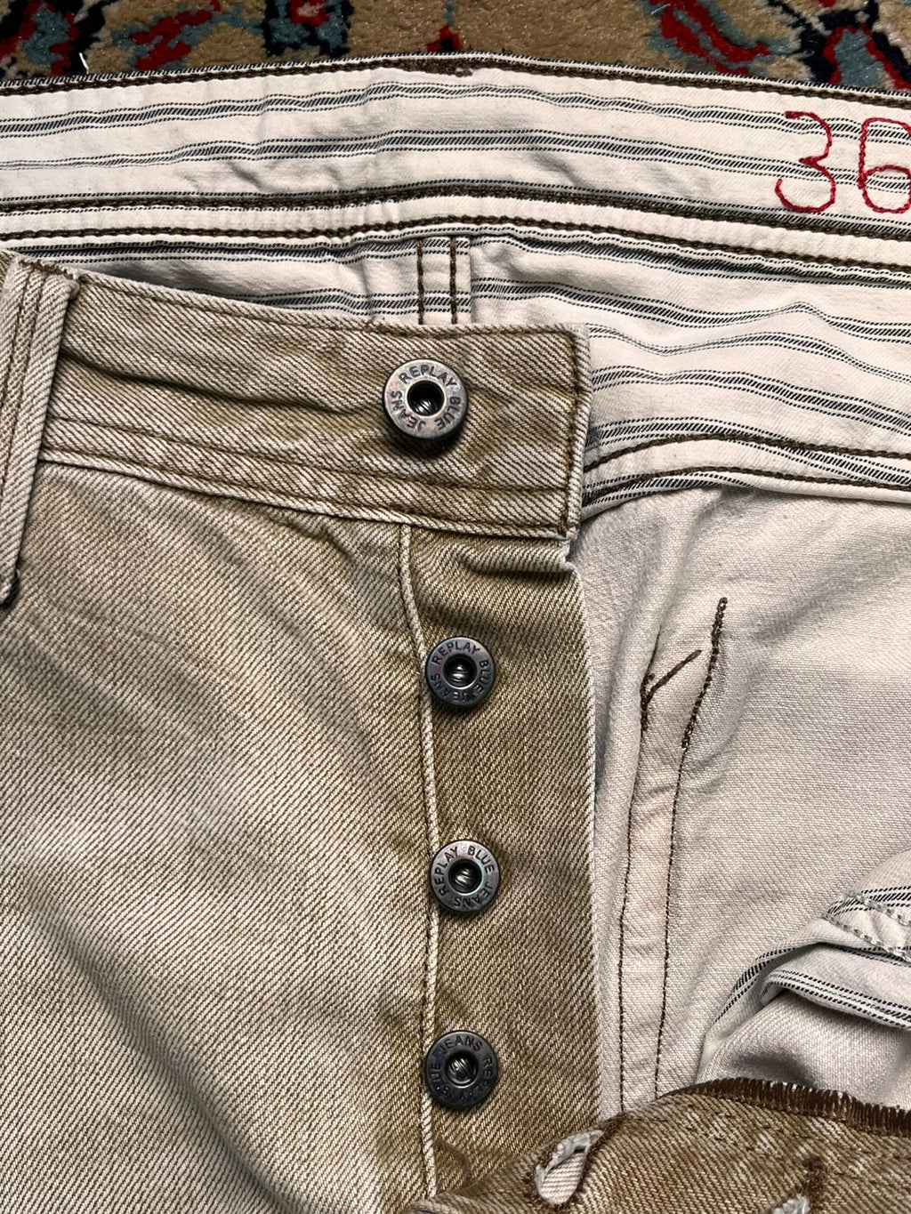 REPLAY Slim-Straight Fit Rusty Beige Non-stretch Jeans