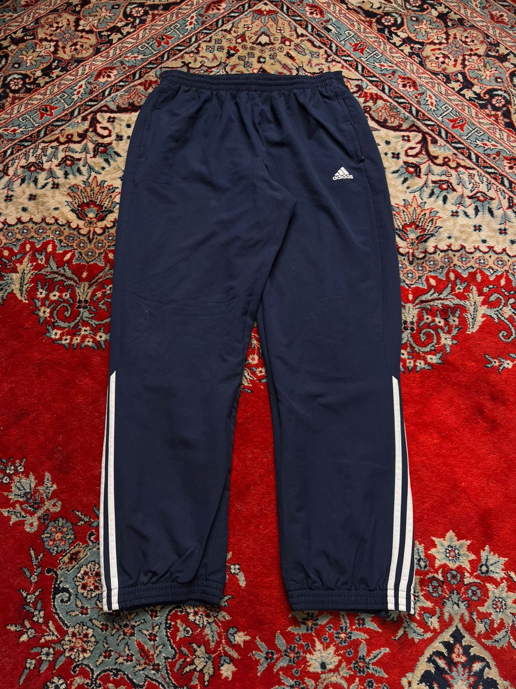 Vintage Adidas Navy Blue Striped Track Pants
