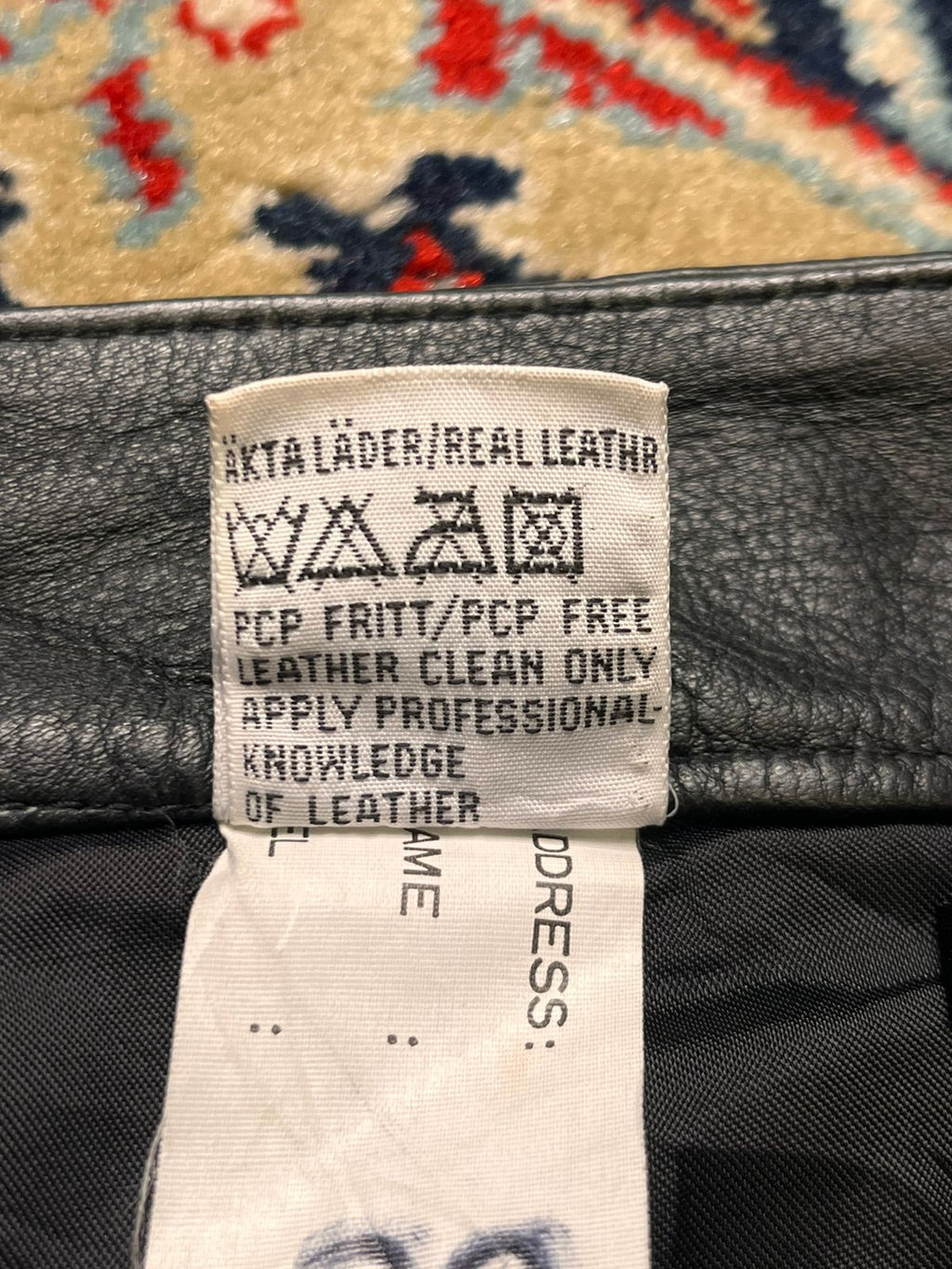 Vintage Rock and Blue Black Straight-Bootcut Fit Leather Pants