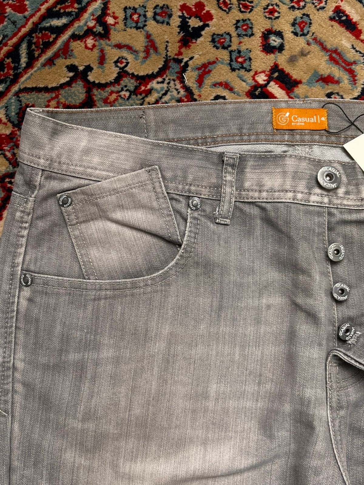 GÉMO Light Grey Straight Fit Denim Pants