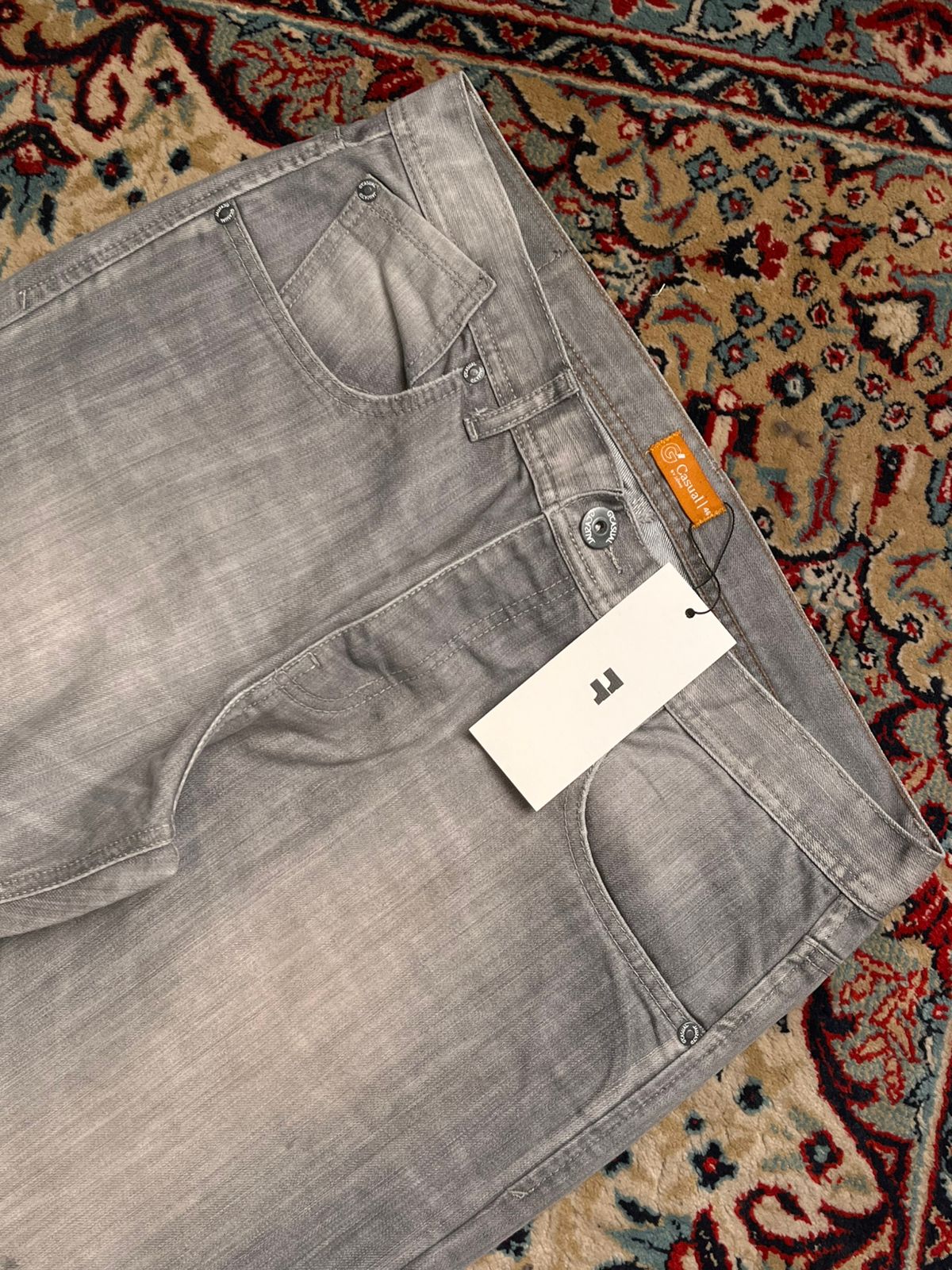 GÉMO Light Grey Straight Fit Denim Pants