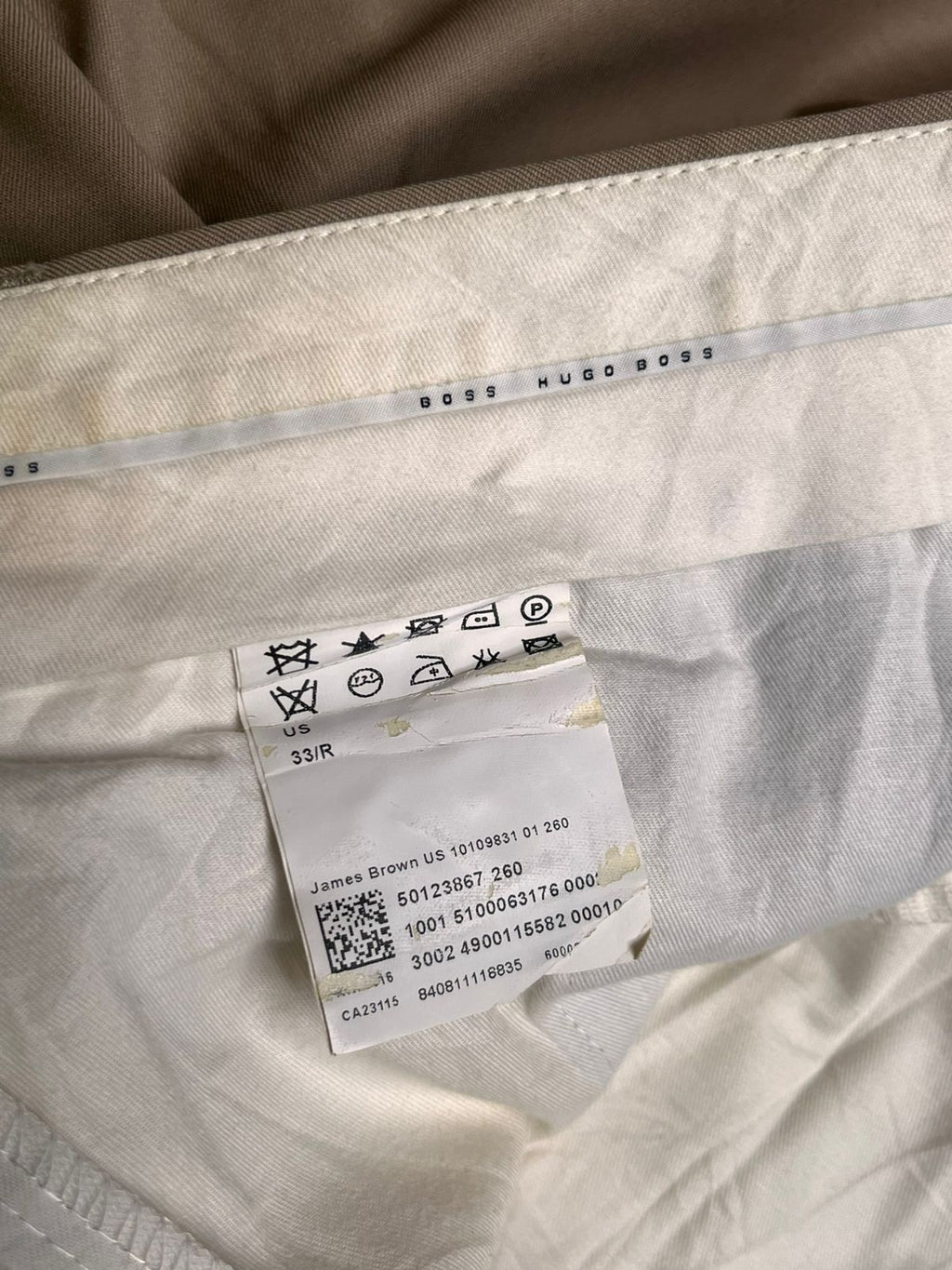 Hugo Boss Khaki James Brown Flat Front Dress Pants