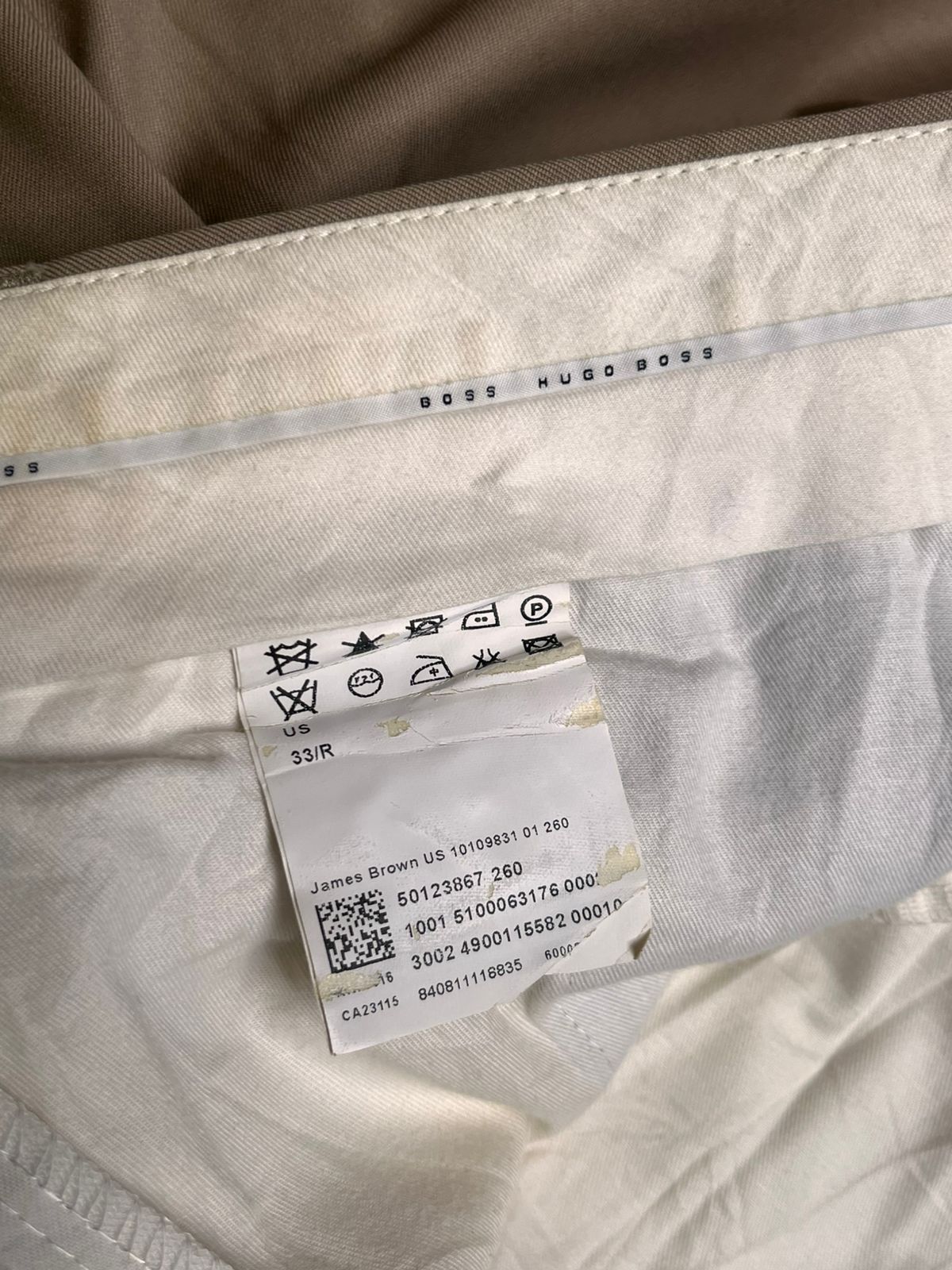 Hugo Boss Khaki James Brown Flat Front Dress Pants