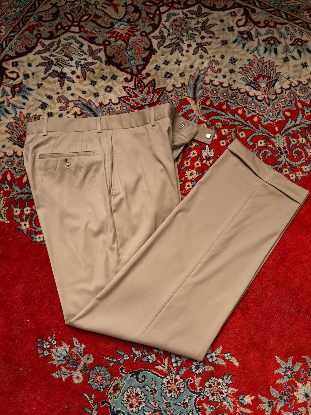 Hugo Boss Khaki James Brown Flat Front Dress Pants