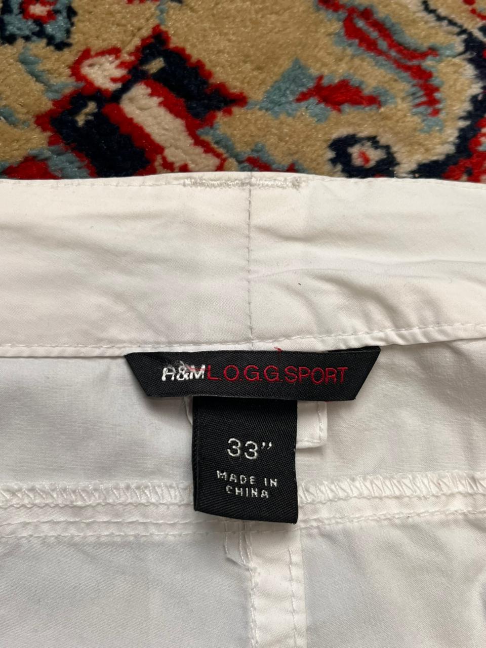 H&M Sport White Baggy Non stretch Cargos