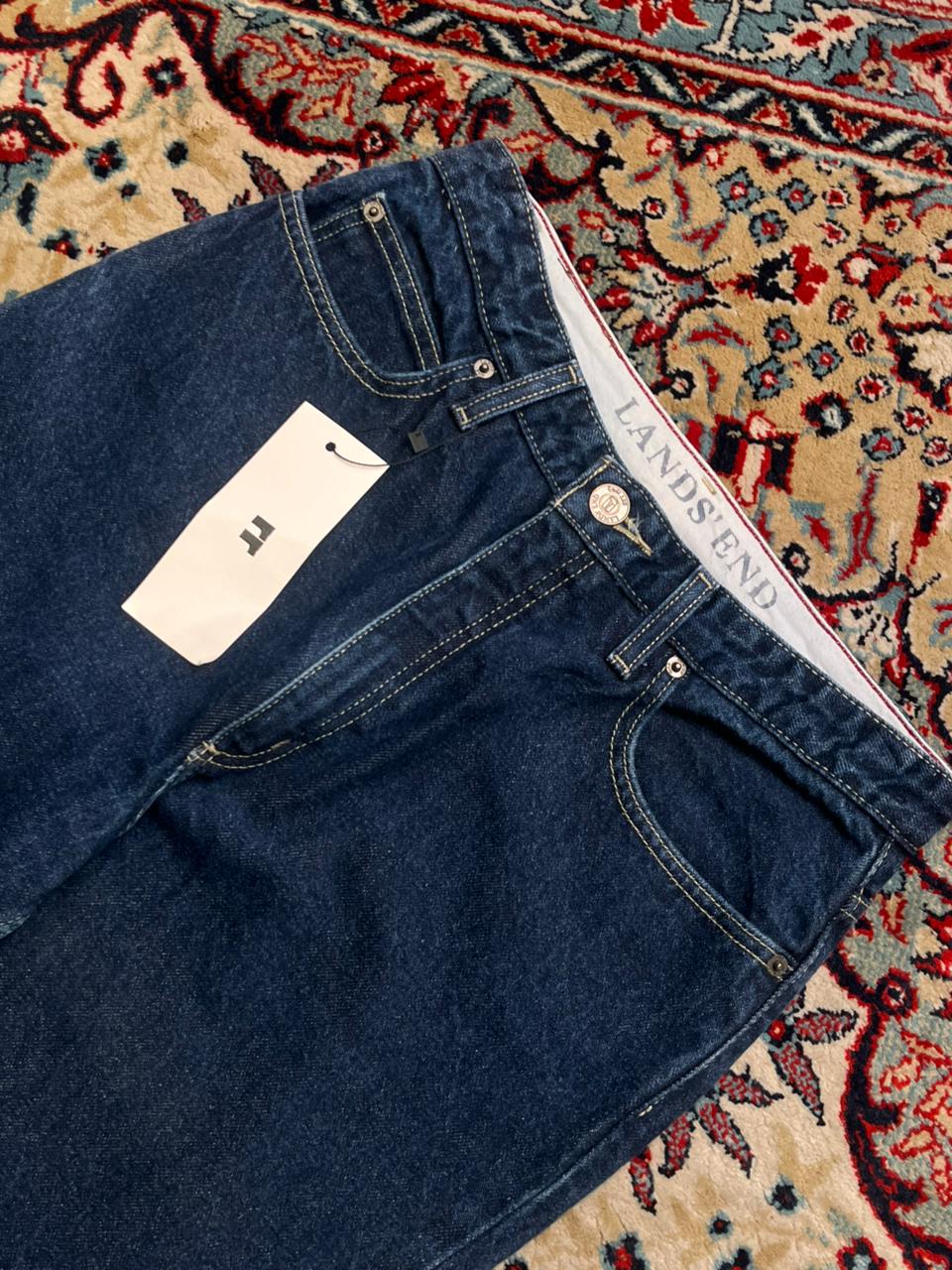 Lands End Women Dark Indigo BootCut Jeans