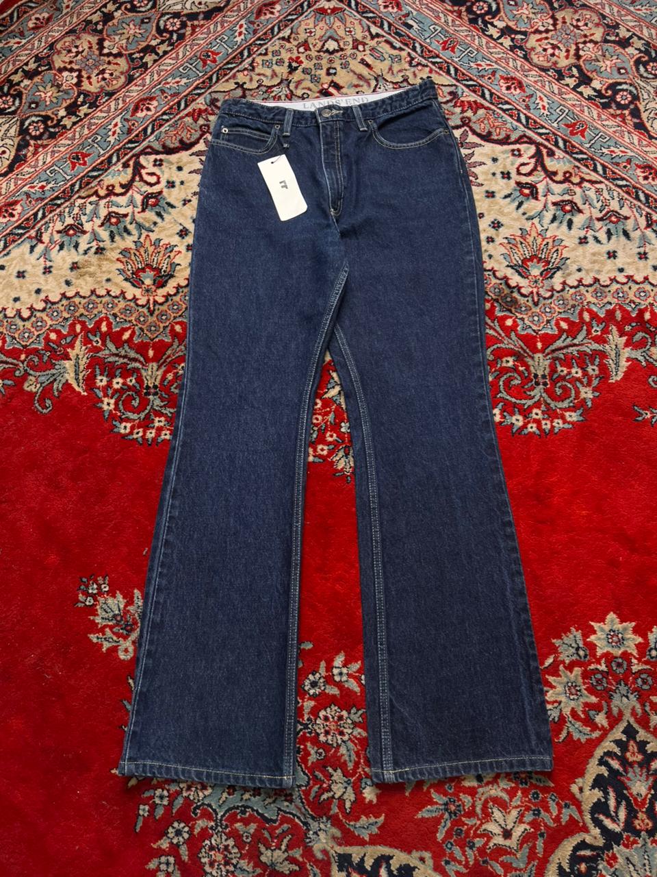 Lands End Women Dark Indigo BootCut Jeans