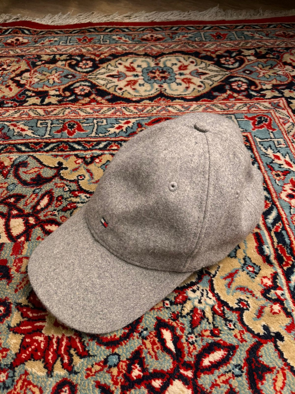 Tommy Hilfiger Grey Wool Blend Baseball Cap