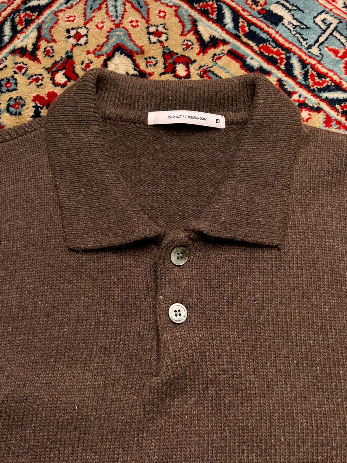 2nd Act Brown Knit Polo Sweater