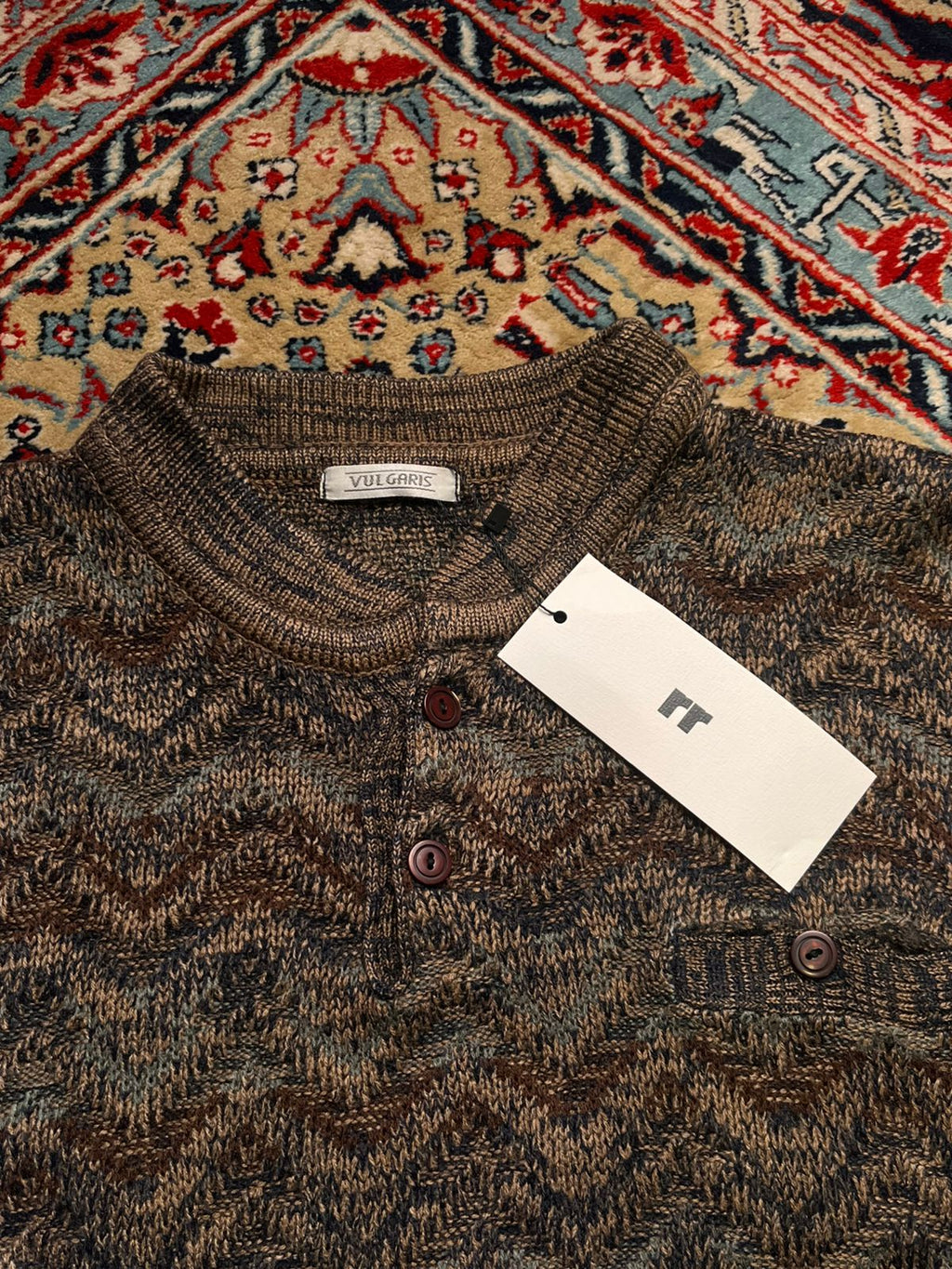 VULGARIS NWT Abstract Geometric Knit Sweater