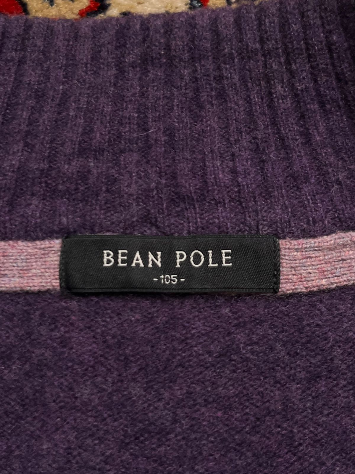Bean Pole Pure Wool Purple Quarter Zip Sweater