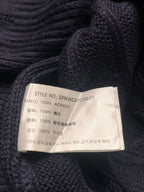 SPAO Trensic Men's Navy Blue Crewneck Cable Knit Sweater