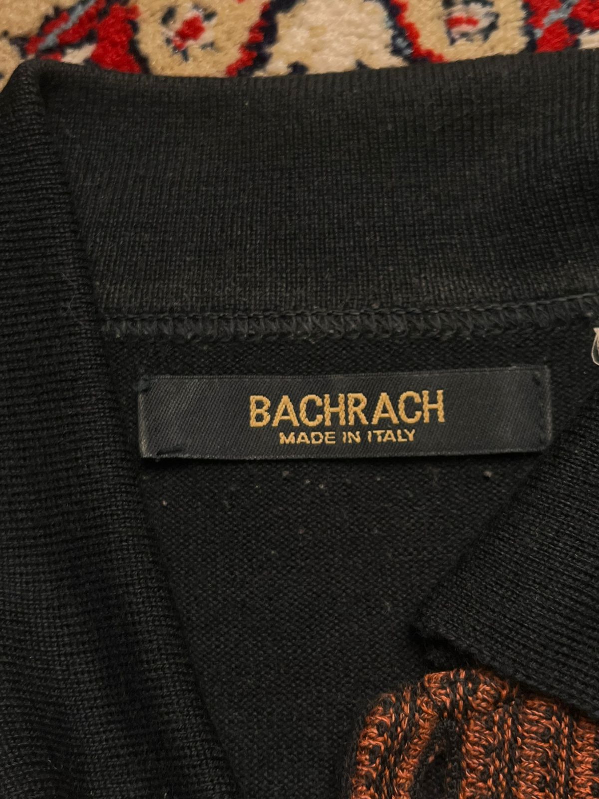 Vintage BACHRACH Italy Wool Blend Multi-Color Sweater