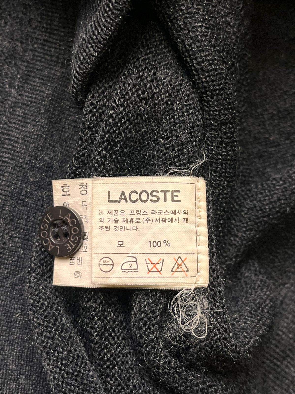 Vintage Women Relaxed Chemise Lacoste  Charcoal Gray Cardigan Sweater