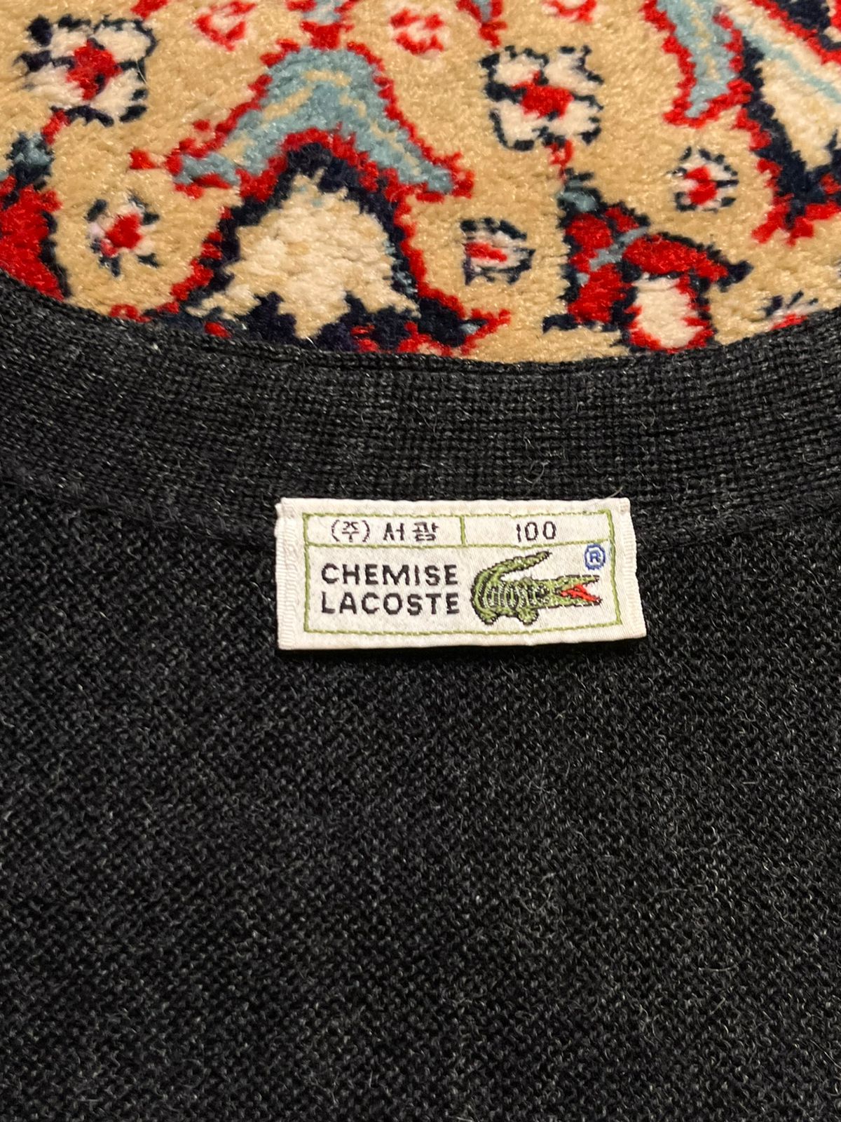 Vintage Women Relaxed Chemise Lacoste  Charcoal Gray Cardigan Sweater