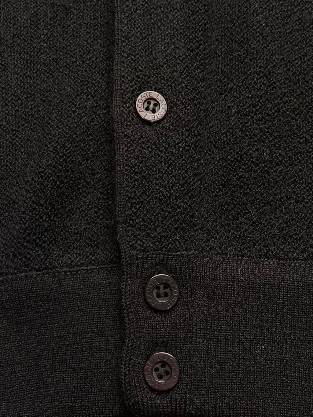 Lacoste Women Black Pure Wool Cardigan Sweater