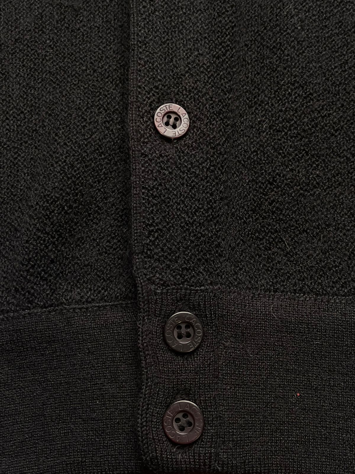 Lacoste Women Black Pure Wool Cardigan Sweater