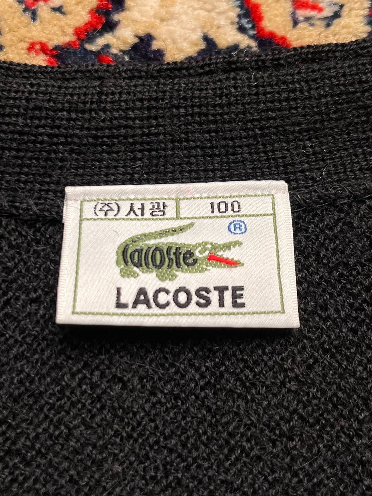 Lacoste Women Black Pure Wool Cardigan Sweater