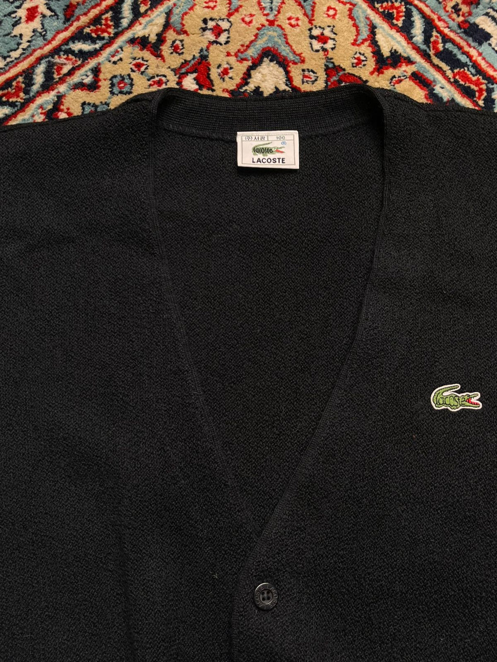 Lacoste Women Black Pure Wool Cardigan Sweater