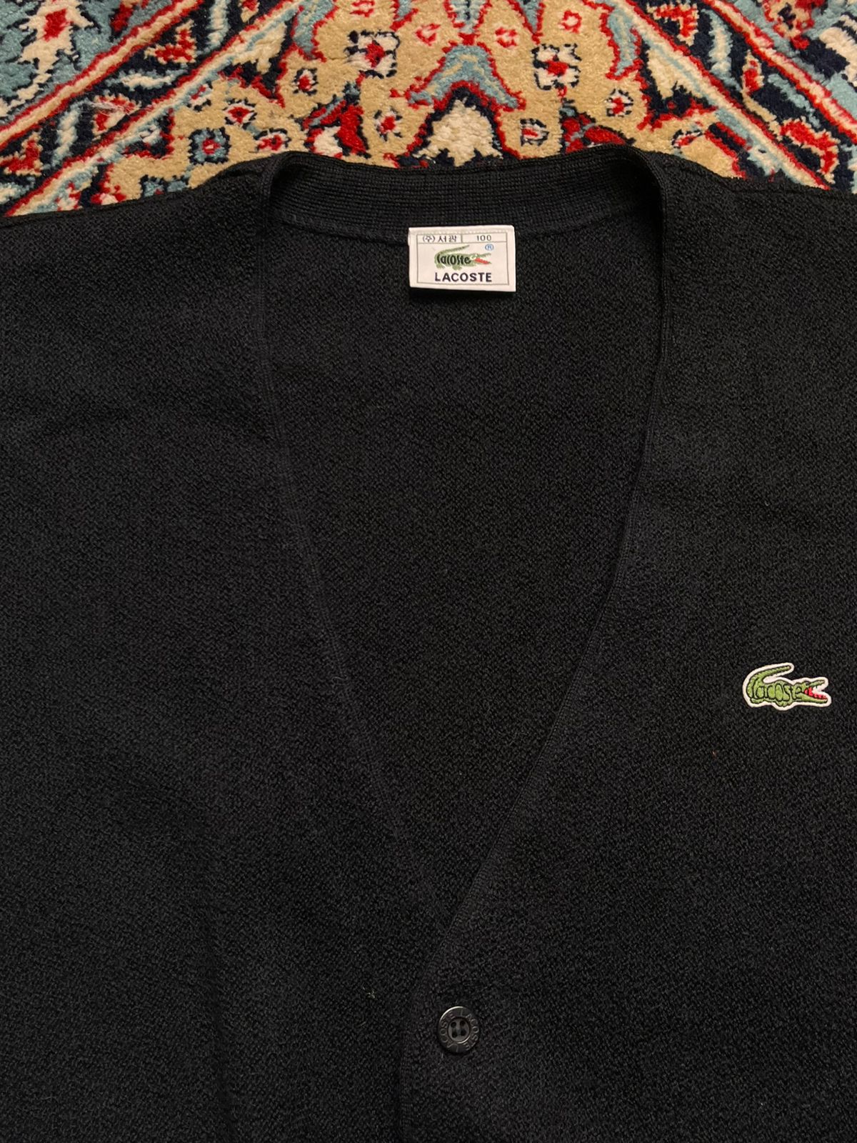 Lacoste Women Black Pure Wool Cardigan Sweater