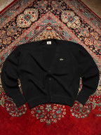 Lacoste Women Black Pure Wool Cardigan Sweater