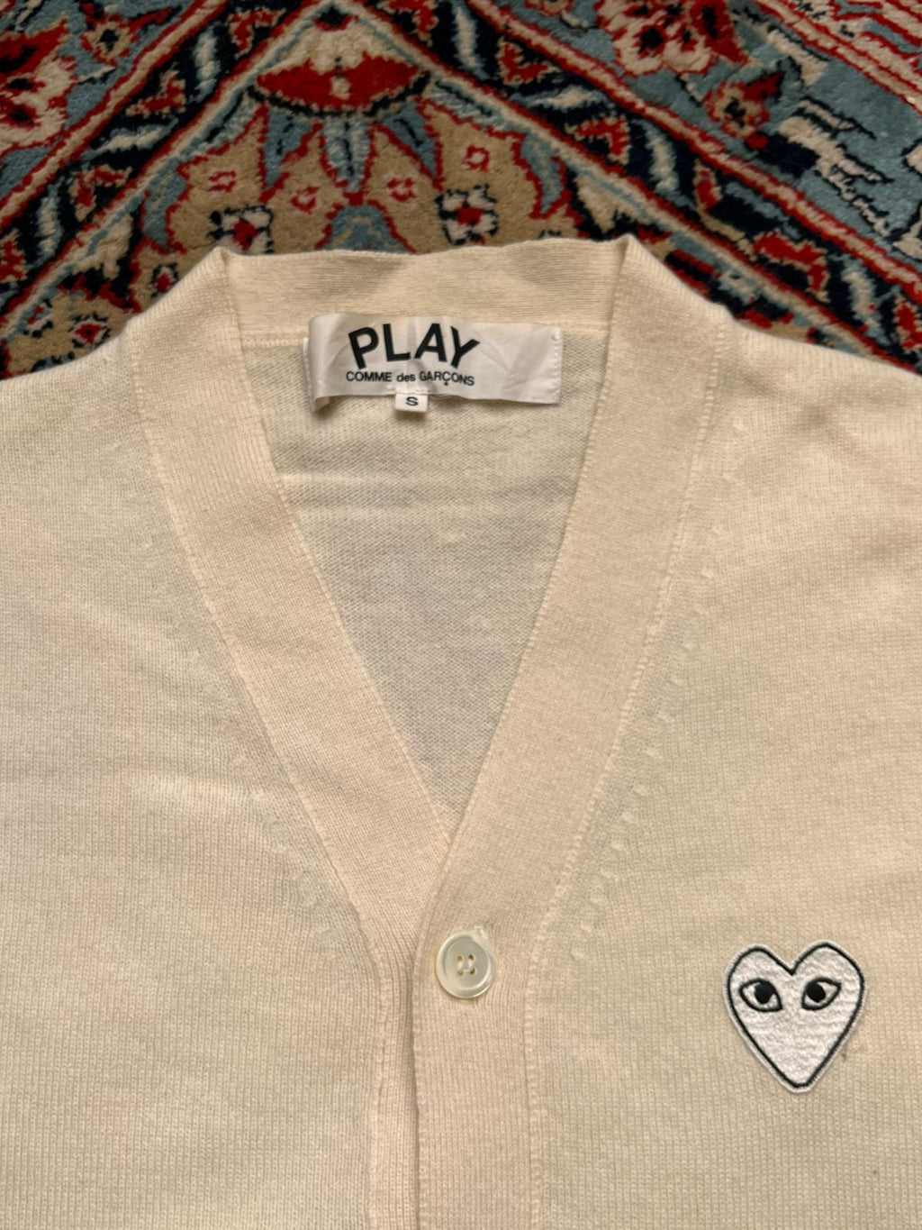 PLAY White Heart V-Neck Cardigan